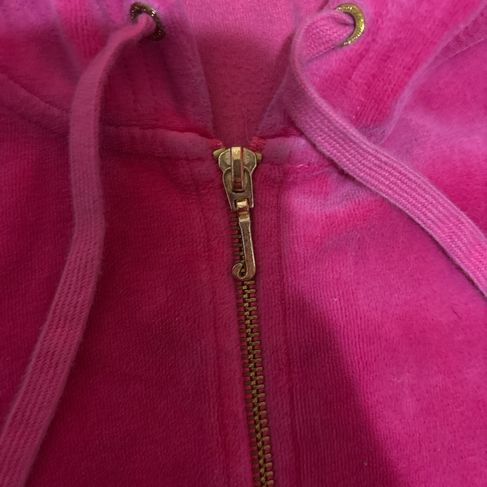 Juicy Couture Vibrant Pink Hoodie with Gold Accents